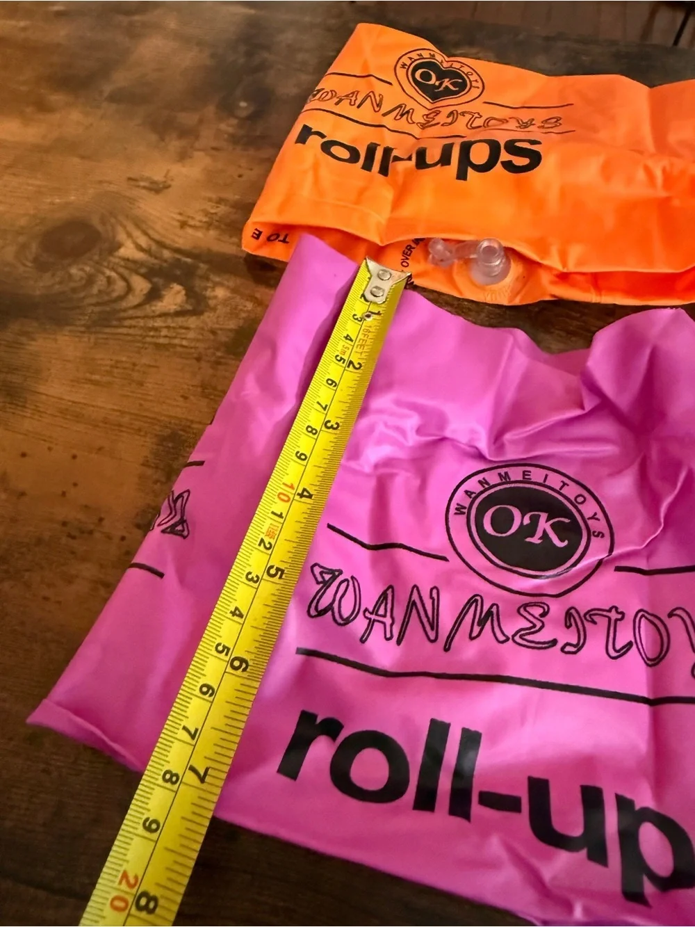 WANMSTOYS Roll-Ups Swim Arm Bands in Orange & Pink